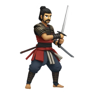 Samuraj with katana sticker