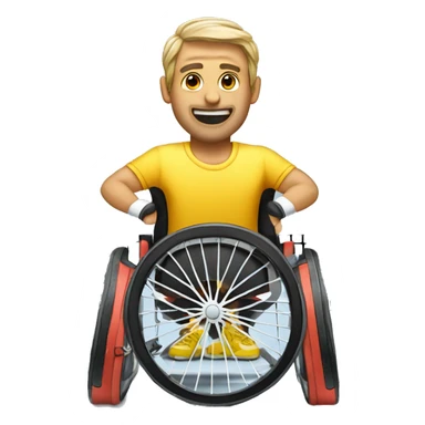 emoji que sea de un discapacitado en silla de rueda en el tenis sticker