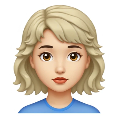 matt girl with super short mullet wavy dark hair sticker