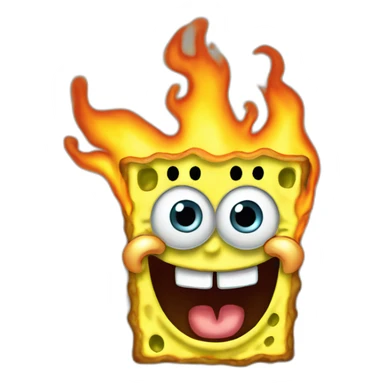 spongebob on fire sticker