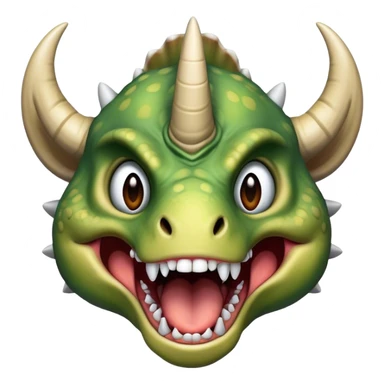 screaming face of a triceratops  sticker