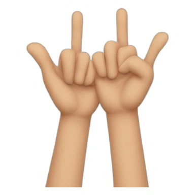 The two hands close side by side with just the middle and index fingers raised sticker