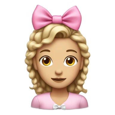 Girl with pink bow in hair sticker