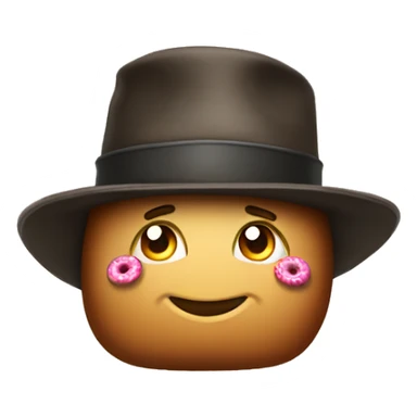 A hat on a hat wearing spats & sodas, thinking of donuts sticker