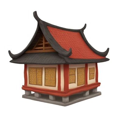 Thai house with red tiles on the roof sticker