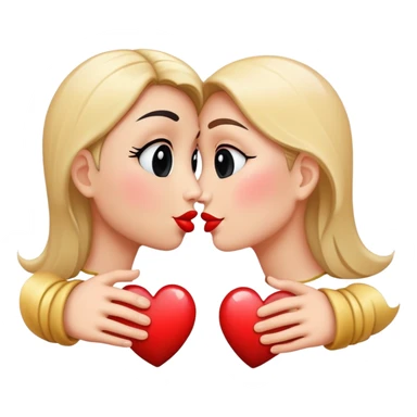 Kissing face with black hearts sticker