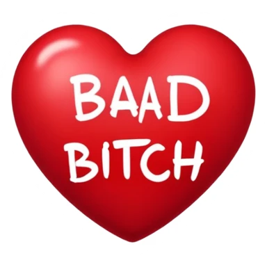 Bad bitch words written inside heart sticker