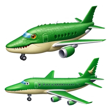 airplane with a crocodile head sticker
