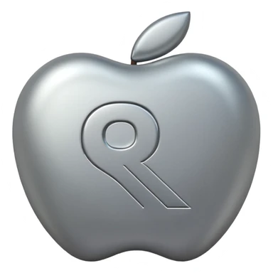  Russian ruble symbol (₽), centered, 3D emoji design, smooth rounded shapes, glossy finish, soft highlights and shadows, modern minimal look, neutral metallic silver or light gray color, no text, no background, transparent background, high detail, clean edges, Apple-style emoji aesthetics sticker