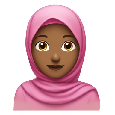 Girl with pink hijab and she is smiling  sticker