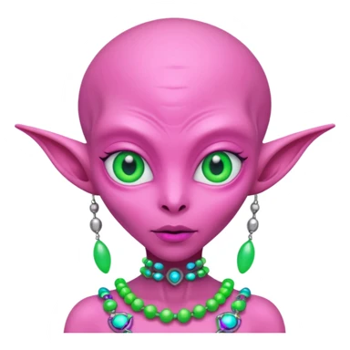 alien living in desert, pink colorful, accessories, just face  sticker
