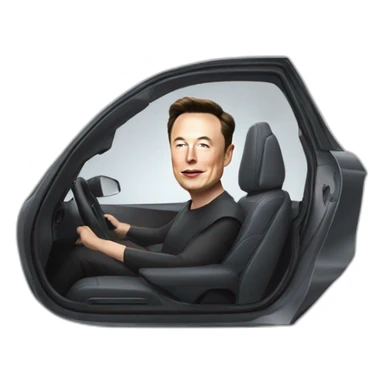 Elon musk in tesla sticker