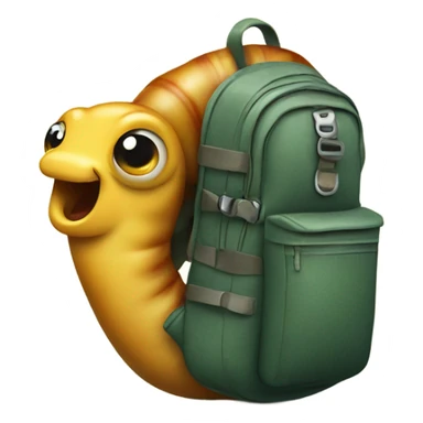 Slug with a backpack on sticker