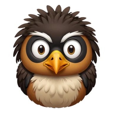 A sad common myna bird cute emoji sticker