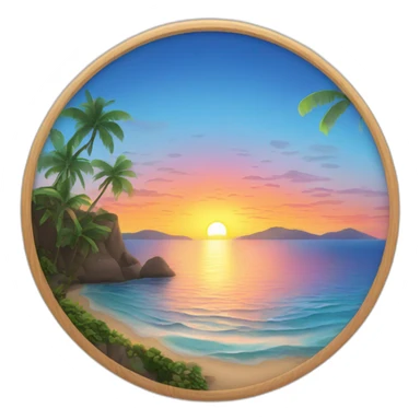 Design a breathtaking sunrise scene with vibrant colors over a tranquil ocean. sticker