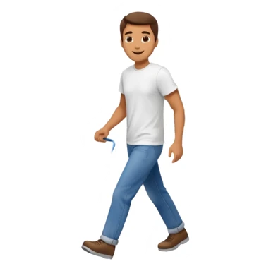 A happy man single walking with an empty supermarket basket sticker