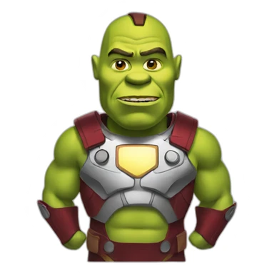 Shrek if he was iron man sticker