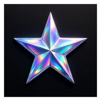 star with a holographic effect, glamorous and stylish sticker