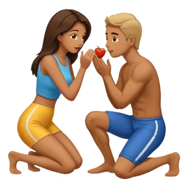 Mulher de joelhos fazendo um boquete em um homem sticker