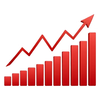 down going red graph stats sticker