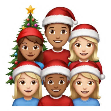 Merry Christmas emoji with my family photo sticker