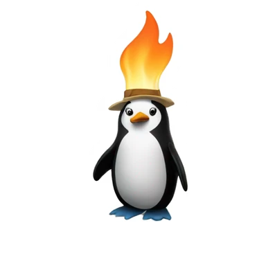 penguen and campfire sticker