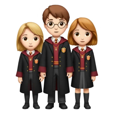 harry potter, ronald weasley and hermione granger in gryfinndor uniform sticker