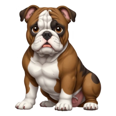 bulldog ingles atigrado cafe oscuro casi negro con blanco sticker