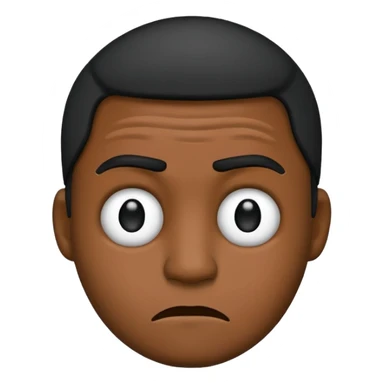 Black man emoji with a frown sticker