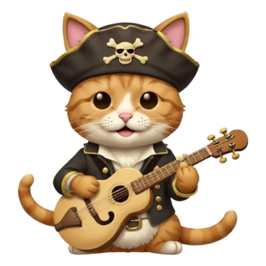 pirate cats with one eye closed with band sticker