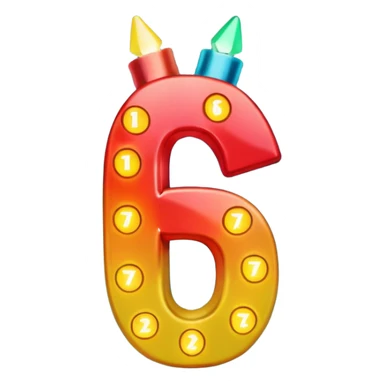 the number "1637" with Christmas lights wrapping it sticker