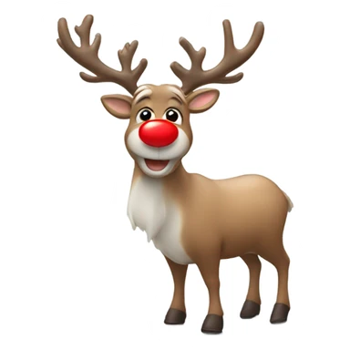 Reindeer with a red nose ￼ sticker