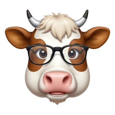 cow with black glasses sticker