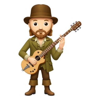 Jethro Tull (Band): A legendary British progressive rock band led by Ian Anderson, named after the 18th-century agriculturist. jethro holds an elecric guitar sticker