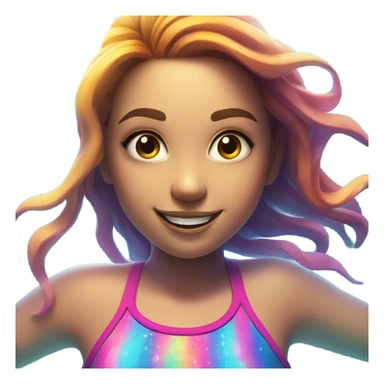 smiling girl in swimsuit underwater sticker