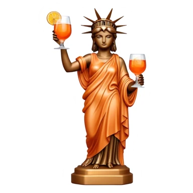 STATUE OF LIBERTY DRINKING APEROL SPRITZ sticker
