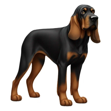 Black bloodhound standing  sticker