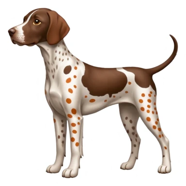 white and orange spotted german short haired pointer sticker