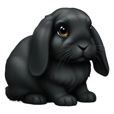 black holland lop bunny  sticker