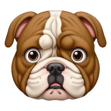 bulldog ingles atrigado cafe oscuro con blanco  sticker