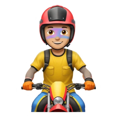 guy on dirtbike smiling for camera sticker