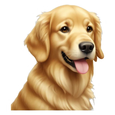 Golden retriever che ha una pallina da tennis in bocca sticker