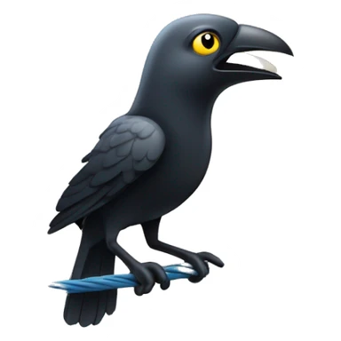 un corbeau sur un perché sur un cable éléctrique sticker