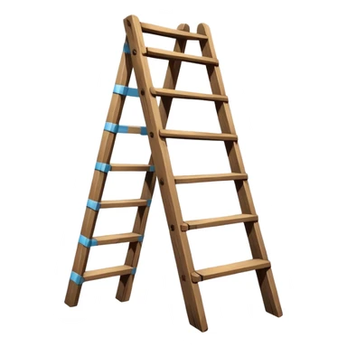 Broken ladder with tape fix sticker
