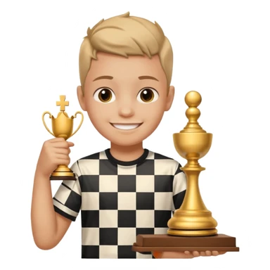 Kid with trophy, Chess club. sticker