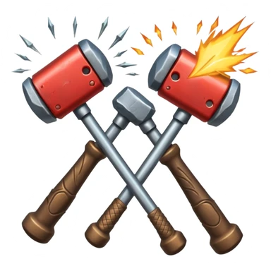 croisement de 2 marteaux différent (en mode duel, qui des deux va gagner) sticker