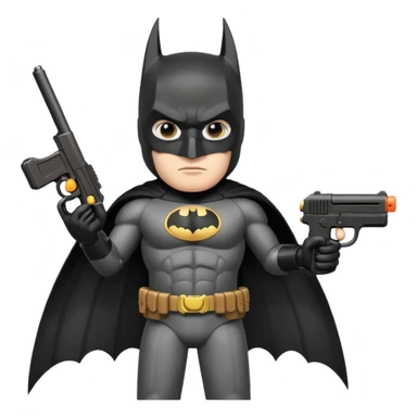 Batman holding toy gun sticker