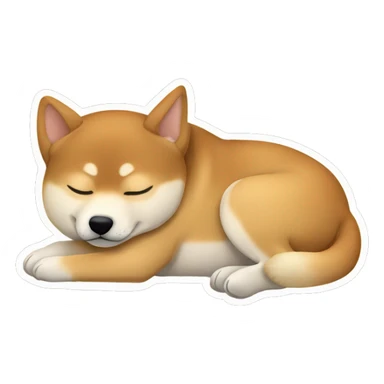 shiba inu black and tan sleeping   sticker