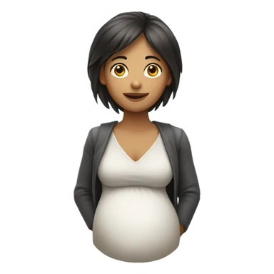 Mujer con flequillo embarazada  sticker