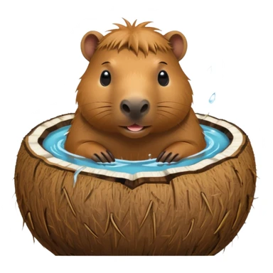 Capybara in a Coconut  sticker